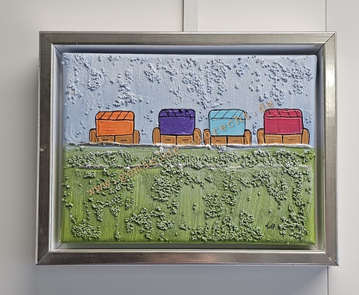 [P0007919] Original Lea Bach "Strandkörbe "18 x 24 cm blau/grün
