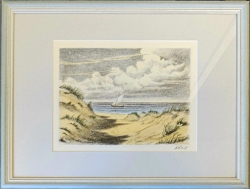 Orig. Radierung "Dünen" 33 x 44 cm