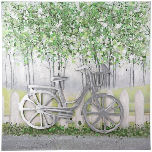 [P0007973] 3D Bild "Fahrrad" mit Aluelementen 60 x 60 cm