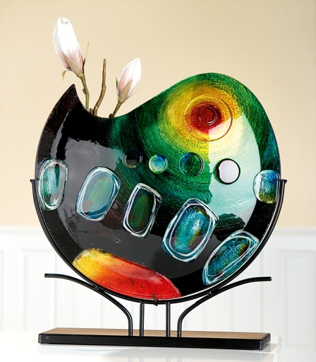 [P0007974] Glasart Dekovase rund "Sunrise" H 51 cm