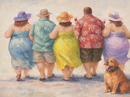 [P0008011] Org. Leinwandbild "Curvy Group" 90x120 cm