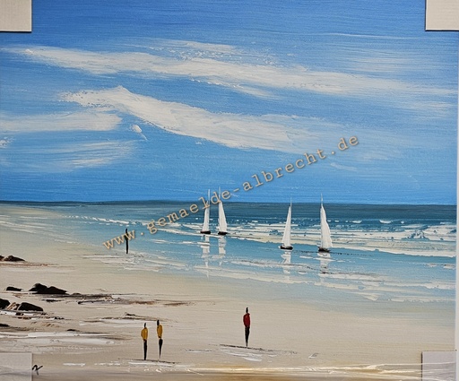 [P0008025] Orig. Leinwandbild "Strand" 60 x 50