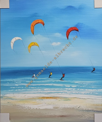[P0008053] Org. Leinwandbild "Kitesurfer" 60x50 cm