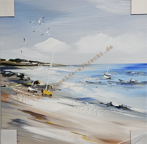 [P0008055] Orig. Leinwandbild "Strand" 40 x 40 cm