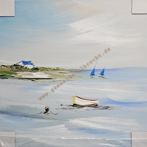 [P0008056] Orig. Leinwandbild "Strand" 40 x 40 cm