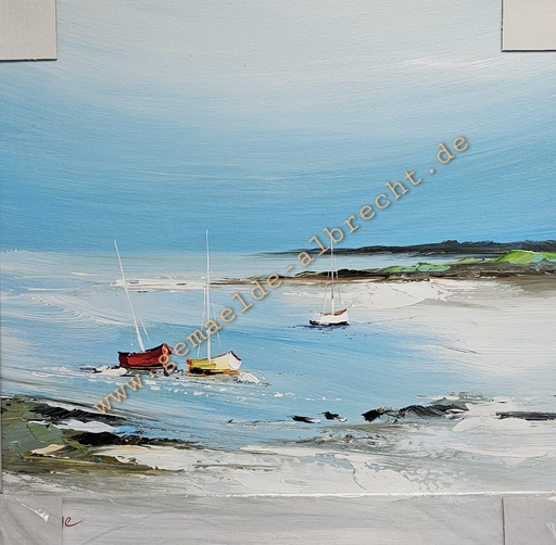 [P0008058] Orig. Leinwandbild "Strand" 40 x 40 cm