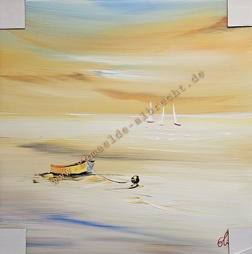 [P0008059] Orig. Leinwandbild "Strand" 40 x 40 cm