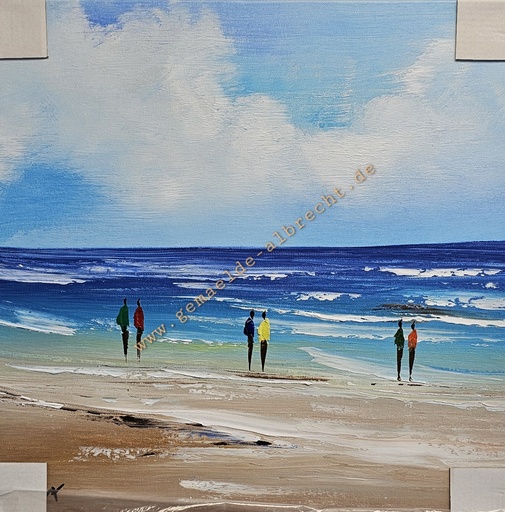 [P0008061] Orig. Leinwandbild "Strand" 40 x 40 cm