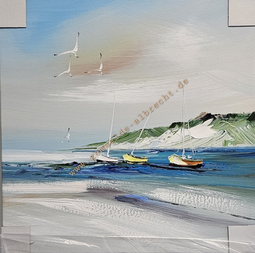 [P0008062] Orig. Leinwandbild "Strand" 40 x 40 cm