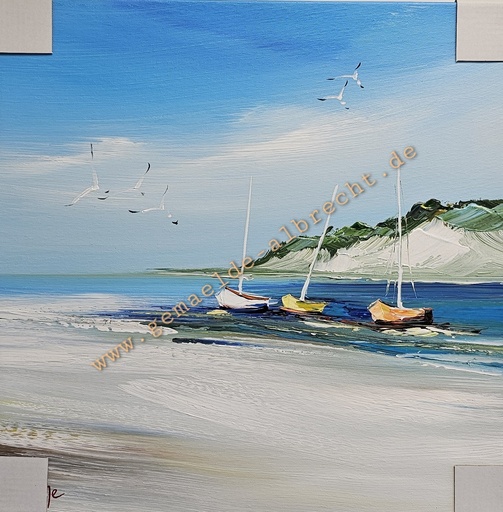 [P0008063] Orig. Leinwandbild "Strand" 40 x 40 cm