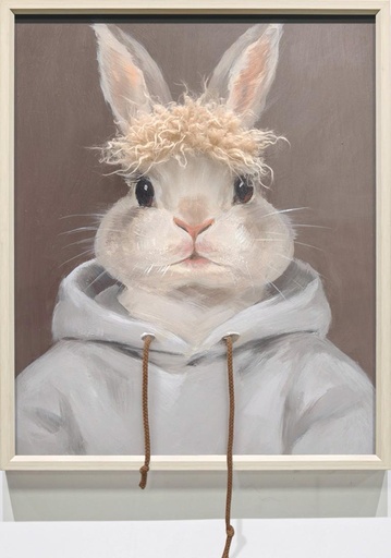[P0008095] Bild mit Rahmen 3D "Hase" 50x60cm