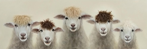 [P0008118] Leinwandbild 3D "Sheep Family" 50x150 cm