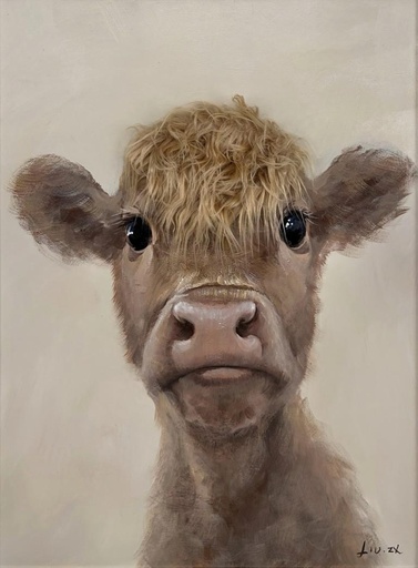[P0008119] Leinwandbild 3D "Cow" 75x100 cm